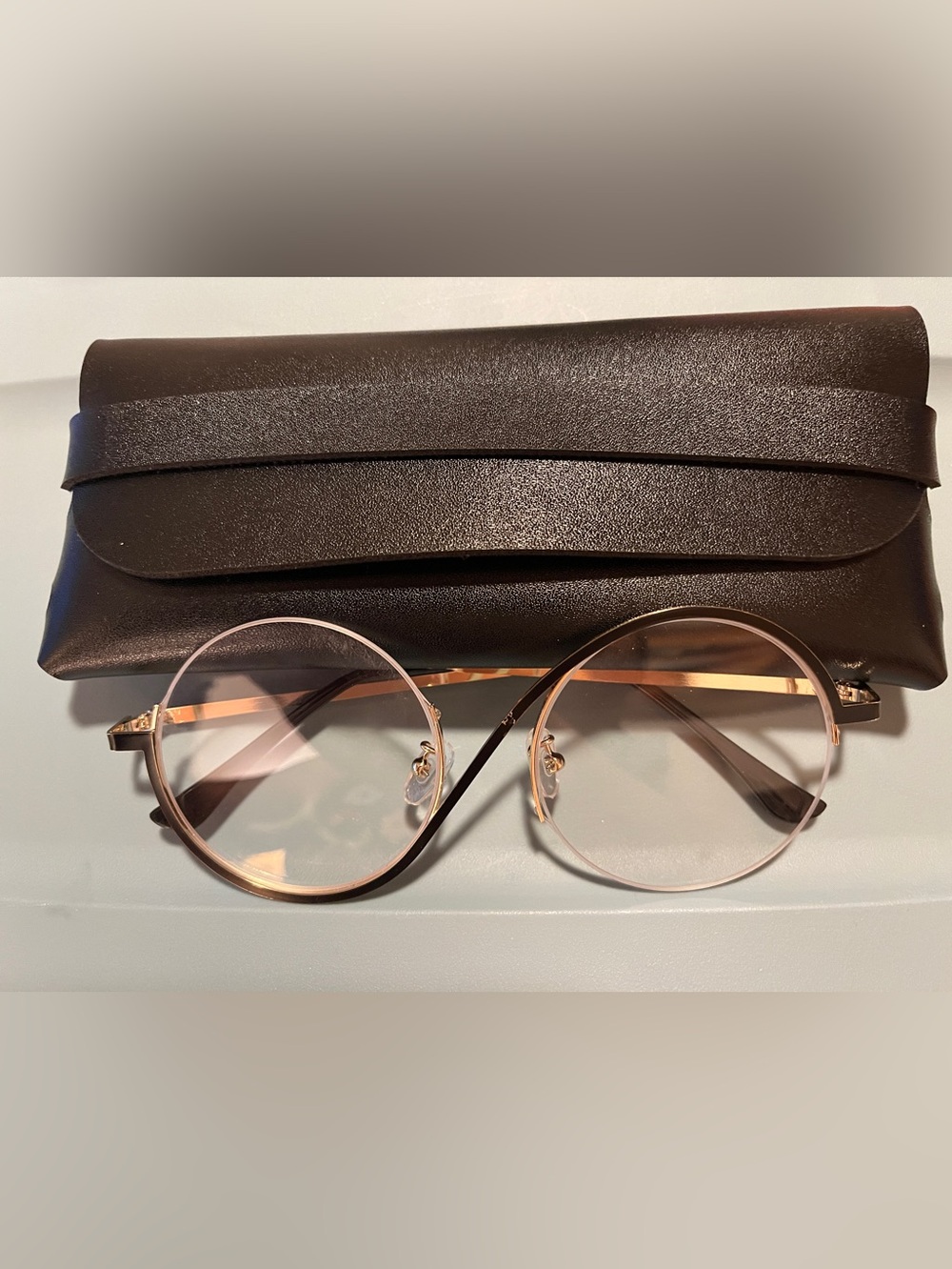 Gold Rim Round Sunglasses - Unbranded